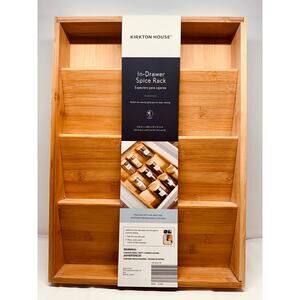 Kirkton House In-Drawer Spice Rack Bamboo Drawer Organizer New Easy Viewing